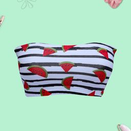 DChica White & Red Abstract Bandeau Bra-3