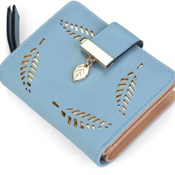 Women Blue Artificial Leather Wallet-image-19