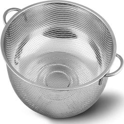 Stainless Steel Micro-Perforated Colander Kitchen Strainer Sieve with Handle Strainer-image-3