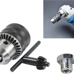 Drill Bits 13 mm Drill Chuck for Angle Grinder Drill Machine With Converter Nut Adaptor Key and 13 pcs of Hss Drill Bit set-image-56