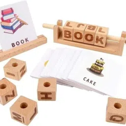 raindrops Wooden A to Z alphabets Spelling and Words Making Game Using Flash Card Images image 2
