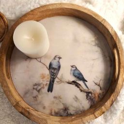 akira Elegant Wooden Decorative Tray with Charming Bird Accents-picture-36