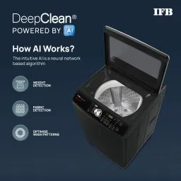 ifb 9 kg 5 Star with DeepClean Technology, PowerSteam, AI Powered,Aqua Energie Fully Automatic Top Load with In-built Heater Grey, Black image 4