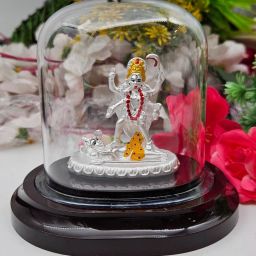 92.5 silver Sacred Shiv Kali Murti | Dual Idol of Lord Shiva and Maa Kali , Decorative Showpiece-10 cm-image-117