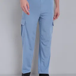 Men Printed Light Blue Track Pants-picture-19