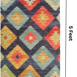 homadorn Multicolor Polyester Dhurrie image 4