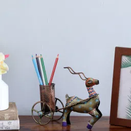 decorum Deer Multicolour Metal Pen Stand-picture-49