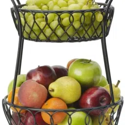2 Tier Countertop Metal Fruit Basket for Organizing Fruits Vegetables Snacks, Iron Fruit & Vegetable Basket-picture-16