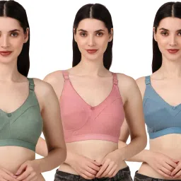 Pack of 3 Women Full Coverage Non Padded Bra-image-13