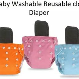 Newborn Nappy for Baby| Reusable Adjustable Pack of 3 Cloth Diaper+3 Insert Pads-image-82