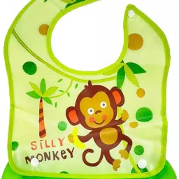 Baby Tailor Waterproof Feeding Bibs for Babies and Toddlers Green Monkey-image-59