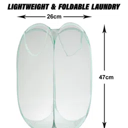 Kuber Industries 5 Pieces Nylon Net Lightweight & Foldable  Laundry Baskets With Handle image 5
