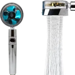 360 Turbo High Pressure Set with Hose Pipe & Huck For Bathroom Shower Head 2Px Handheld-15