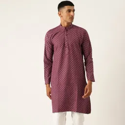Men Printed Cotton Blend Straight Kurta-image-97
