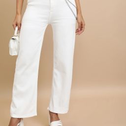 Women Flared Mid Rise White Jeans-image-60