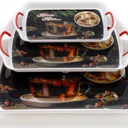 ( Set of 3 Trays) Serving Tray Set for Tea and snacks |Home| Tray-image-5