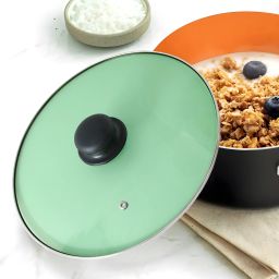 Toughened Glass Lid with Stainless Steel Rim & Knob 7 inch Lid, Pack of 1-26