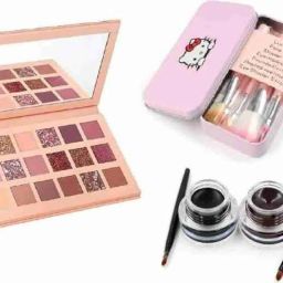 New Edition Eye Shadow Pallet with 7Pcs Makeup Brush Set+Gel eyeliner-23
