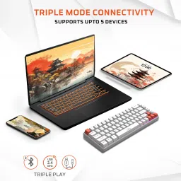 EVOFOX Katana S Mini Rechargeable Mechanical Tri-Mode (3xBT, 2.4GHz & Wired) Wireless Tenkeyless Gaming Keyboard Compatible with Desktop, Laptop, Mac image 2