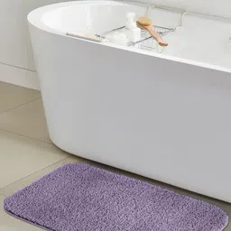 OBSESSIONS Mauve Solid 1400 GSM Bath Rugs-5