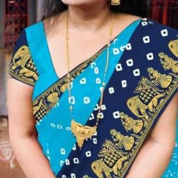 Printed Bandhani Crepe Saree-image-39