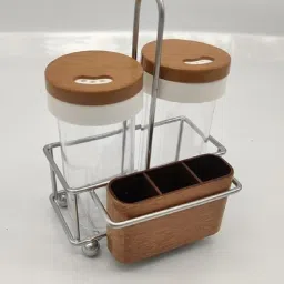 Salt and Pepper with toothpick Set Shakers for Dining Table (being) Sugar Sprinkler Shaker 100 gm-image-5