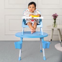 4-in-1 Convertible Baby High Chair with Printed Cushion & 5-Point Safety Belts-10