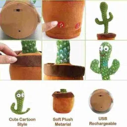 unisafe collection Smart Dancing Talking Cactus toy for Kids with LED Lights & Recording Function image 3