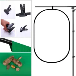 VTS T-Shape Background Backdrop Support Stand Kit:9 FT. Height Adjustable Stand Tripod Kit image 2