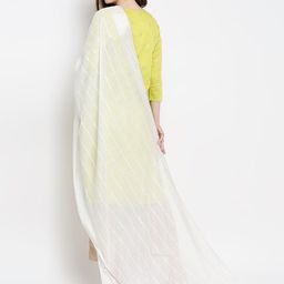 Dupatta Bazaar White Embroidered Dupatta with Sequinned image 4