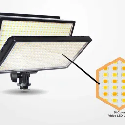 Power Smart Bi-Color Dimmable LED Video Light PS-416 with Battery and Charger for All DSLR 2880 lx Camera LED Light image 4