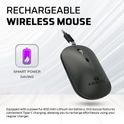 AMKETTE Hush Pro Epic LP Rechargeable Multi-Device Wireless Ambidextrous Optical Mousewith Bluetooth image 4