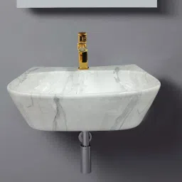 Table Top & Wall Mount Ceramic Wash Basin(08) with Waste Pipe & Coupling set (16*12*5)(DD2-08) Wall Hung Basin-image-35