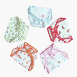 Muslin Cotton Padded (Foam) Reusable Diaper Nappy Nadi Langot(0-3 Months)-image-87