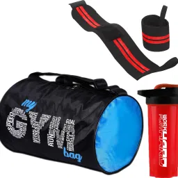 Gym Bag Ultimate Combo My Gym Bag, Protein Shaker Bottle & Wrist Wrap Hand Band Fitness Accessory Kit Kit-image-56