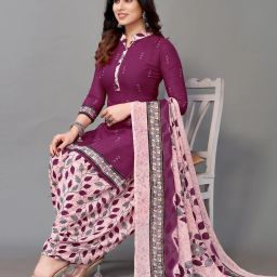 Unstitched Cotton Blend Salwar Suit Material Floral Print, Printed, Geometric Print-image-63