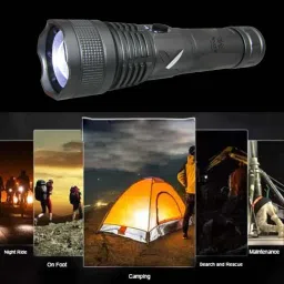 waken LED Torch Light Focus Zoom Hand Torch 5-Light Modes 4800mAh Waterproof Metal 983 Torch image 5