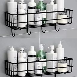 Iron Wall Mounted Storage Organizer for bathroom/living Hall (pack of 2) Iron Wall Shelf-image-88