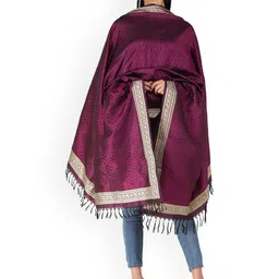 Exotic India Charisma Hand-Woven Pure Silk Tanchoi Weave Banarasi Shawl-image-12