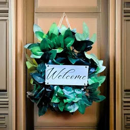 Akaar Green Welcome Signage in Green Leaves Wall Hanging-33
