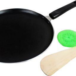 JET Non-Stick Coating Aluminium Flat Dosa Tawa,29 cm, Red And Black Tawa 29 cm diameter-15