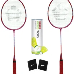 Kids Badminton Racket Kit- (2 Racket, 6 Nylon Shuttle, 2 Wrist Band) (Color on Availability) Badminton Kit-picture-46