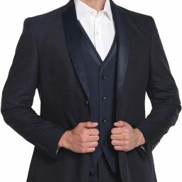 Men Contrast Waistcoat Outline Check Three Piece Suit Checkered Suit-image-28