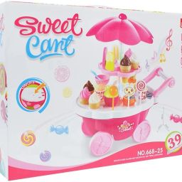 Kids Dessert Play Cart with Popsicle and Cones – Pretend Shop Toy-13