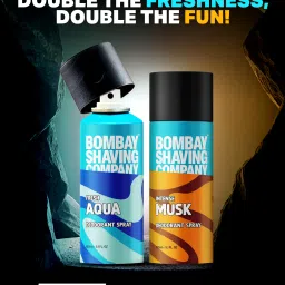 bombay shaving company Fresh Aqua & Intense Musk 150mlx2 Combo Deodorant Luxury Long Lasting Fragrance Deodorant Spray-For Men image 2