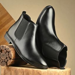 Synthetic Leather Lightweight Comfortable Trendy Walking Outdoor Slip On Chelsea Boots For Men-picture-33