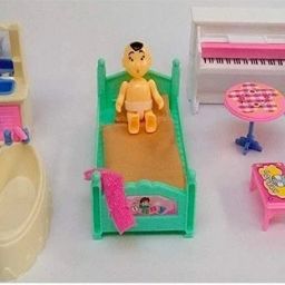 Dollhouse Portable Sets with Small House Dollhouse Playset for Girl's & Boys-31