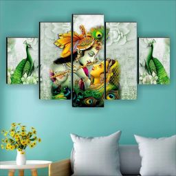 Radha Krishna Religious UV Textured Wall for Home decorative Digital Reprint 18 inch x 30 inch Painting-25