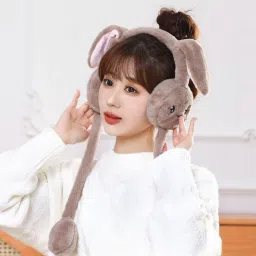 Rabbit Bunny Design Soft Foldable Ear Moving Earmuff for Girls & Boys Ear Muff-image-25
