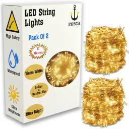 40 LEDs 11 m Yellow Steady String Rice Lights-3